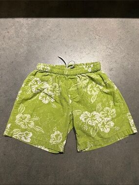Boys Cheeky Green Floral Swim Shorts
